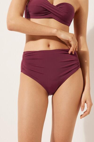 Burgundy High-Waisted Bikini Bottoms, , large image number 0