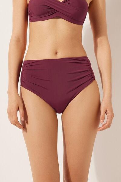 Burgundy High-Waisted Bikini Bottoms, , large image number 1