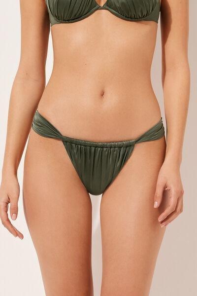 Green Narrow Tie Brazilian Bikini Bottoms, , large image number 1
