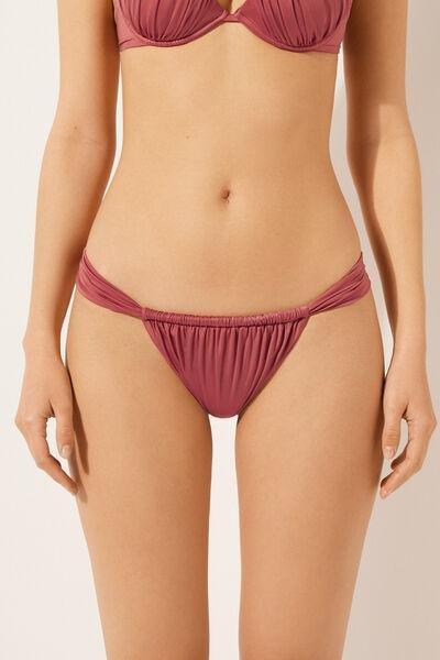 Pink Narrow Tie Brazilian Bikini Bottoms, , large image number 0