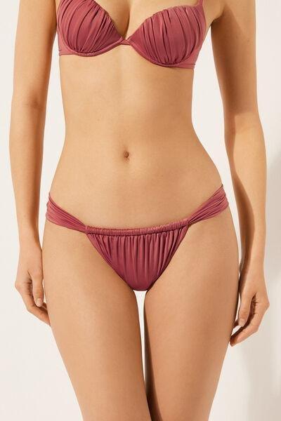 Pink Narrow Tie Brazilian Bikini Bottoms, , large image number 1