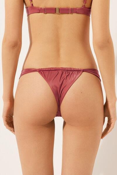 Pink Narrow Tie Brazilian Bikini Bottoms, , large image number 2