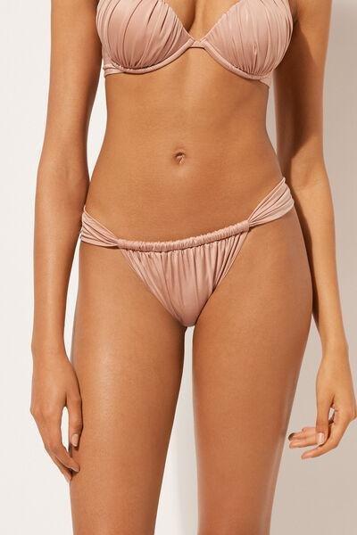 Pink Narrow Tie Brazilian Bikini Bottoms, , large image number 0