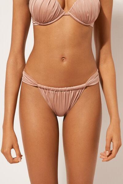 Pink Narrow Tie Brazilian Bikini Bottoms, , large image number 1