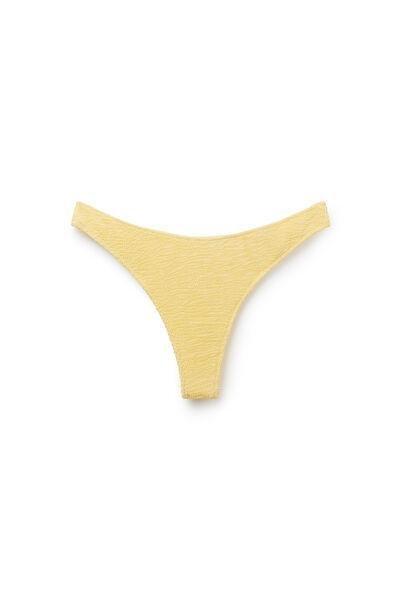 Yellow Crinkle Waves Brazilian Bikini Bottoms, 5501_234E, large image number 0