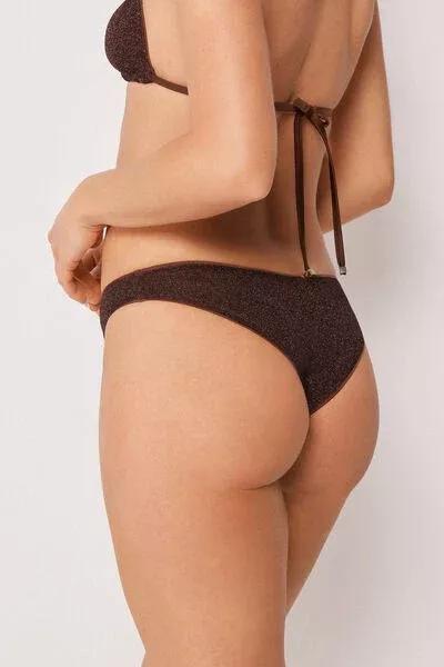 Brown Metallic Glow Brazilian Bikini Bottoms, 5501_169E, large image number 1