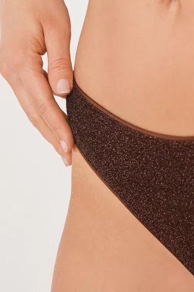 Brown Metallic Glow Brazilian Bikini Bottoms, 5501_169E, large image number 3