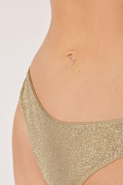 Gold Metallic Glow Brazilian Bikini Bottoms, 5501_178E, large image number 3