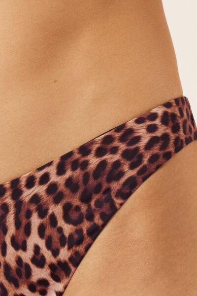 Brown Animal Print Brazilian Bikini Bottoms, 5501_152E, large image number 3