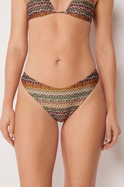 Brwon Elegant Ethnic Brazilian Bikini Bottoms, 5501_174E, large image number 0