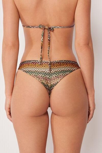 Brwon Elegant Ethnic Brazilian Bikini Bottoms, 5501_174E, large image number 2
