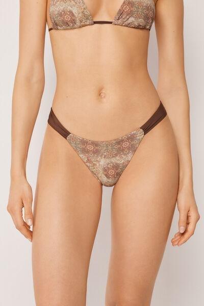 Brown/Beige Ethnic Boho Brazilian Bikini Bottoms, 5501_255E, large image number 0
