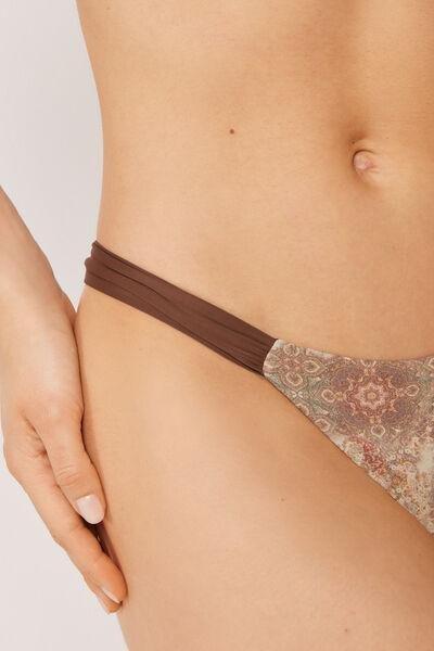 Brown/Beige Ethnic Boho Brazilian Bikini Bottoms, 5501_255E, large image number 3