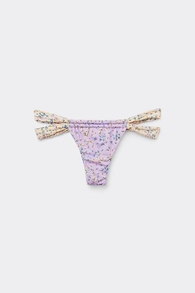 Blue Romantic Flowers Brazilian Bikini Bottoms, 5501_280E, large image number 1