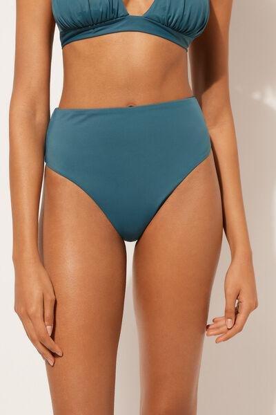 Blue High-Waisted Brazilian Bikini Bottoms, , large image number 1