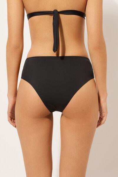 Black High-Waisted Brazilian Bikini Bottoms, , large image number 2