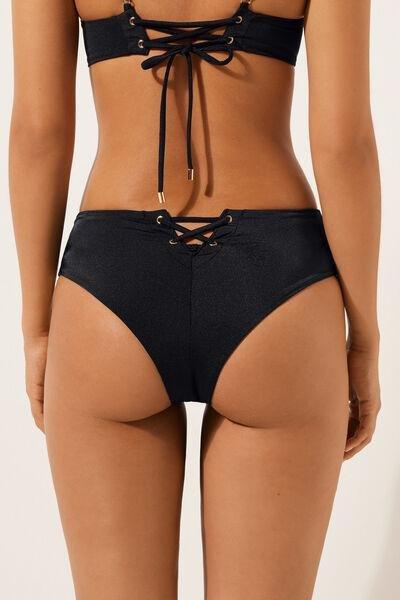 Black High-Waisted Brazilian Bikini Bottoms, , large image number 2