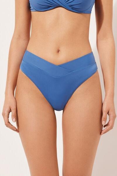 Blue V-Cut Brazilian Bikini Bottoms I, , large image number 1