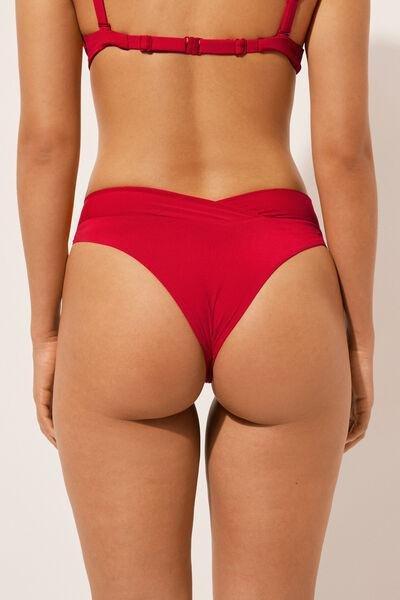Red V-Cut Brazilian Bikini Bottoms, , large image number 2