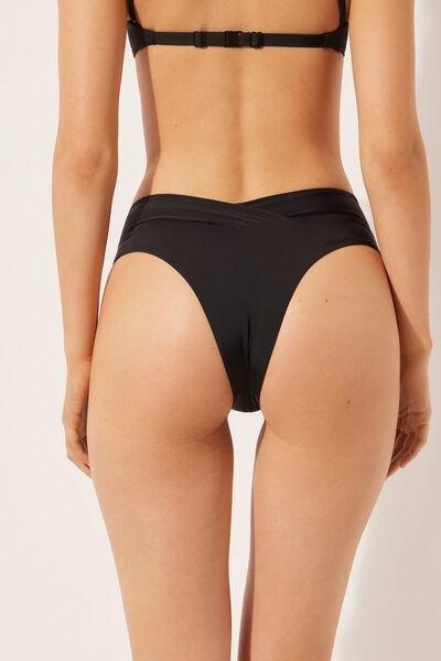 Black High-Waisted Brazilian Bikini Bottoms, , large image number 2