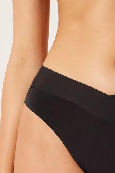 Black High-Waisted Bikini Bottoms, 5501_820C, large image number 6