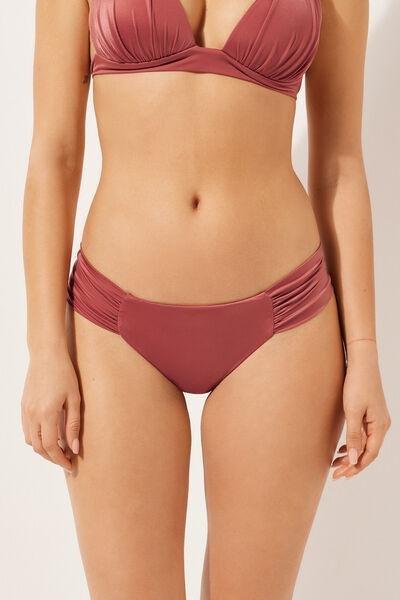 Pink Ruched Brazilian Bikini Bottoms, , large image number 0
