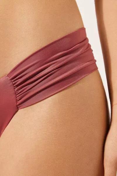 Pink Ruched Brazilian Bikini Bottoms, 5501_104E, large image number 3