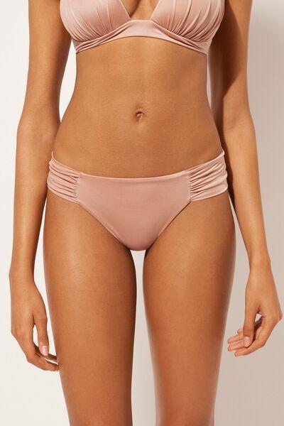 Pink Ruched Brazilian Bikini Bottoms, 5501_105E, large image number 1