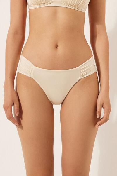 White Shiny Satin Brazilian Bikini Bottoms, 5501_148E, large image number 0