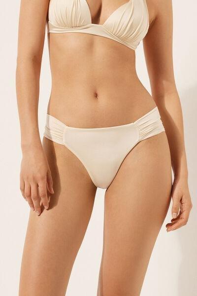 White Shiny Satin Brazilian Bikini Bottoms, 5501_148E, large image number 1