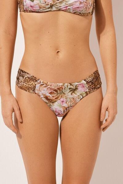 Multicolour Ruched Brazilian Bikini Bottoms, , large image number 1