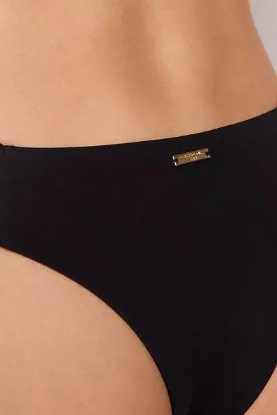 Black Premium Fit Ruched Brazilian Bikini Bottoms, 5501_160E, large image number 3