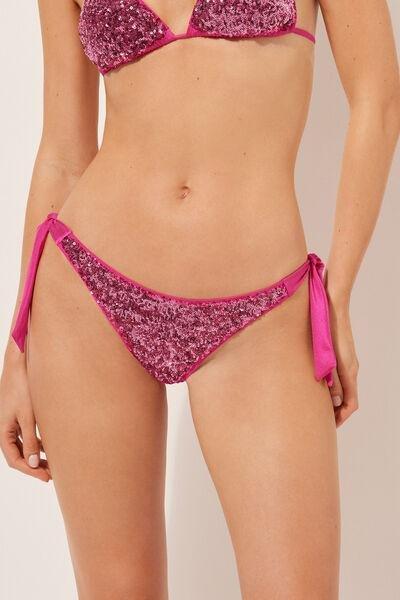Pink Bow Brazilian Bikini Bottoms Glowing Surface, , large image number 0