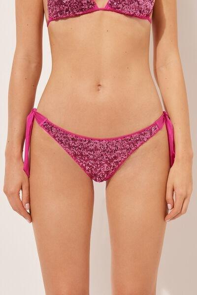 Pink Bow Brazilian Bikini Bottoms Glowing Surface, , large image number 1