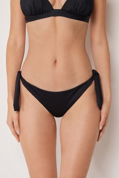 Black Premium Sculpt Tie Brazilian Bikini Bottoms, 5501_163E, medium