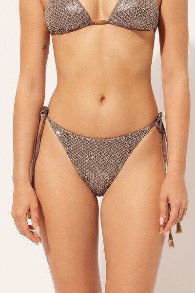 Bronze Embellished Bikini Bottoms, , large image number 1