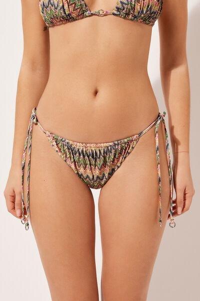 Multicolour Tie Brazilian Bikini Bottoms, , large image number 1