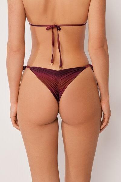 Burgundy Soft Shades Tie Brazilian Bikini Bottoms, 5501_177E, large image number 2