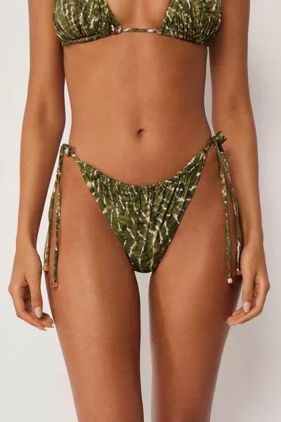 Green Tie-Dye Brazilian Bikini Bottoms, 5501_187E, large image number 0