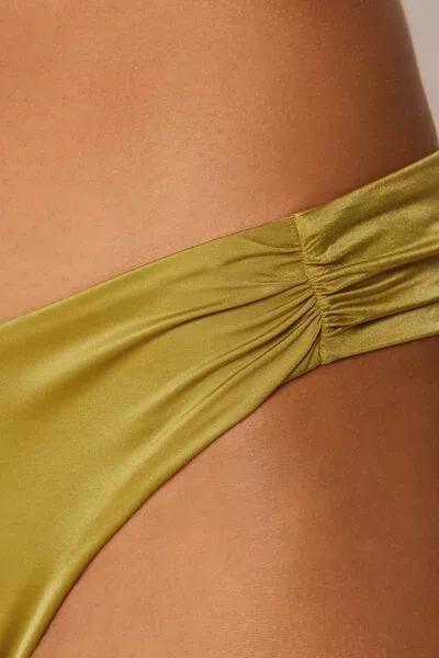 Green Shiny Satin Brazilian Bikini Bottoms, 5501_149E, large image number 3