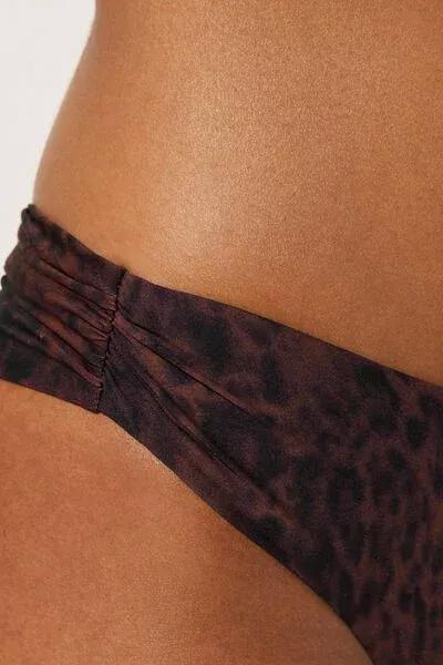 Brown Animal Print Brazilian Bikini Bottom, 5501_165E, large image number 3