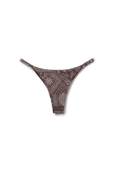Brown Thin Side Ties Brazilian Bikini Bottoms, 5501_309E, large image number 0