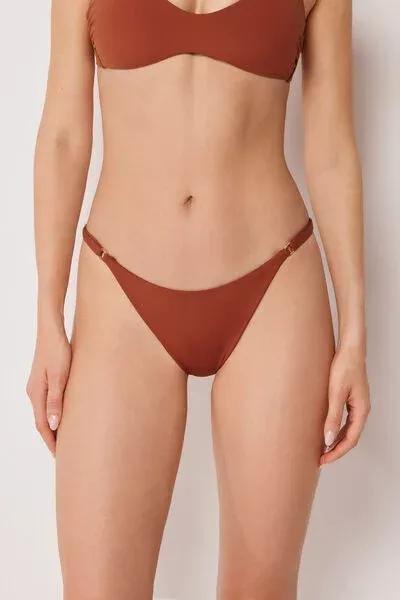 Brown Premium Fit Side Strap Brazilian Bikini Bottoms, 5501_161E, medium