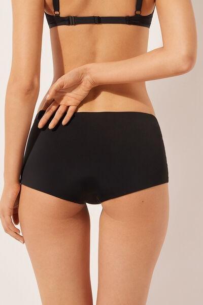 Black Lined Bikini Shorts, , large image number 1