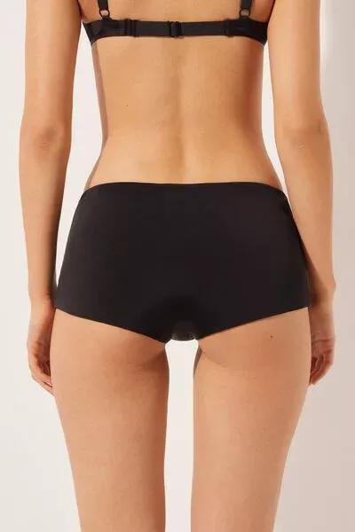 Black Lined Bikini Shorts, 5501_820C, large image number 4