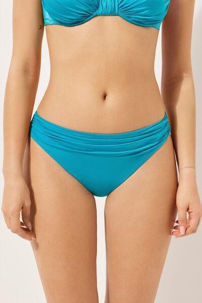 Blue Shiny Satin Bikini Bottoms, 5501_039E, large image number 0