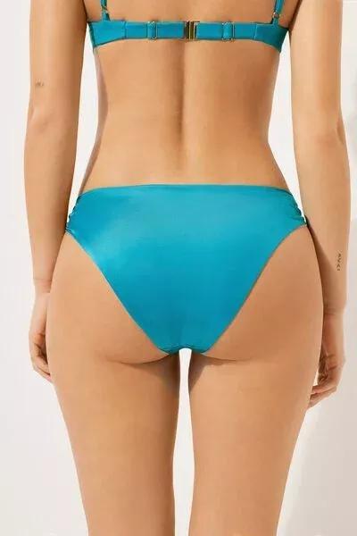Blue Shiny Satin Bikini Bottoms, 5501_039E, large image number 2