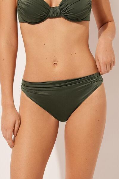 Green Shiny Satin Bikini Bottoms, , large image number 0