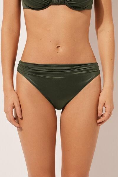 Green Shiny Satin Bikini Bottoms, , large image number 1
