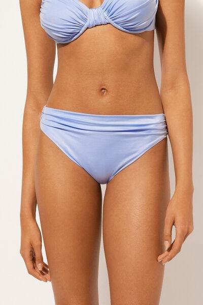 Blue Shiny Satin Bikini Bottoms, , large image number 1